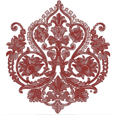 Matriz de matriz Matriz De Bordado Floral Adamascado 18 Cm